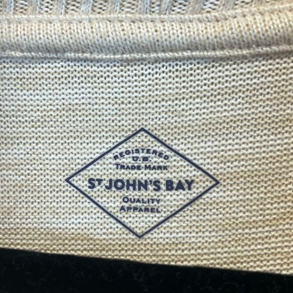 NWT ST. JOHN’S BAY Women’s Tunic Top XL Beige Long Sleeve Cowl Neck Curved Hem - Picture 8 of 15